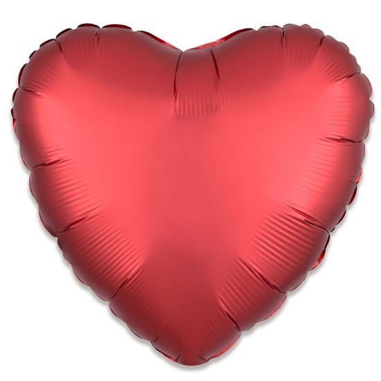 Folieballon hart satin sangria (43cm)
